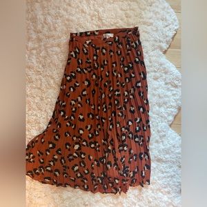 Leopard Print Midi Skirt